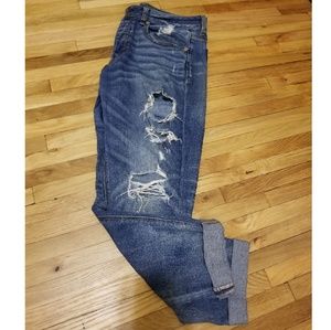 American Eagle distressed stretch boyfriend jeans